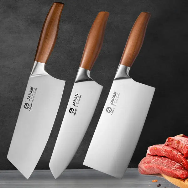 Stainless Steel Kitchen Knives Set: Cleaver Butcher Japanese Chef